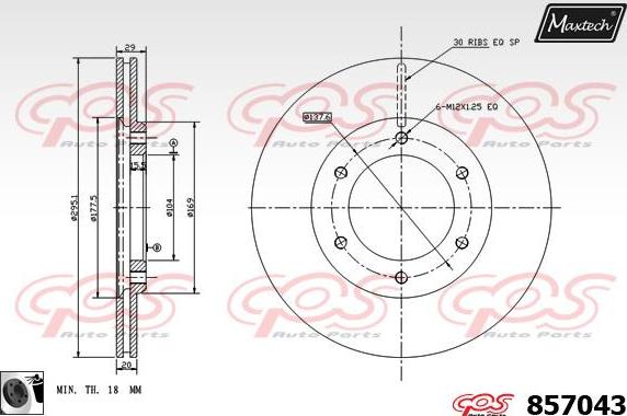 Maxtech 865280 - Гальмівний диск avtolavka.club