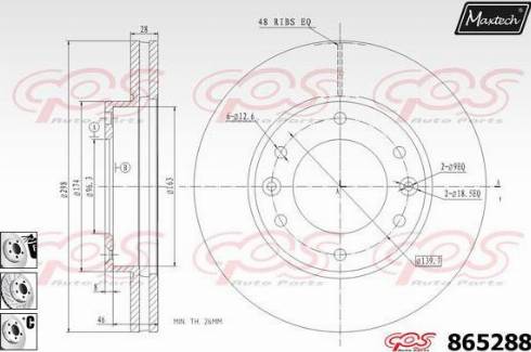 Maxtech 865288.6880 - Гальмівний диск avtolavka.club