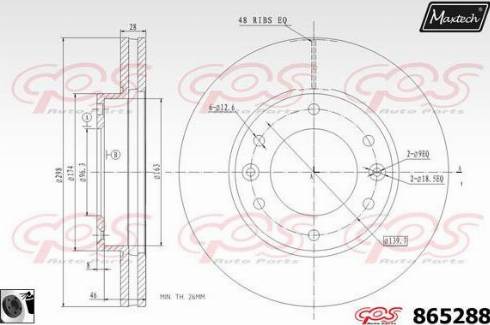 Maxtech 865288.0060 - Гальмівний диск avtolavka.club