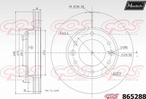 Maxtech 865288.0000 - Гальмівний диск avtolavka.club