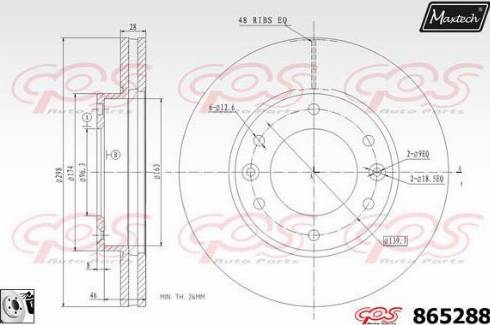 Maxtech 865288.0080 - Гальмівний диск avtolavka.club