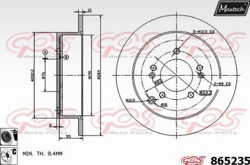 Maxtech 865235.6060 - Гальмівний диск avtolavka.club