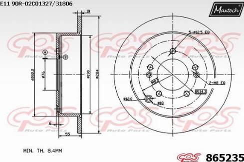 Maxtech 865235.0000 - Гальмівний диск avtolavka.club