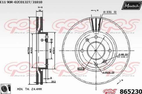 Maxtech 865230.0060 - Гальмівний диск avtolavka.club