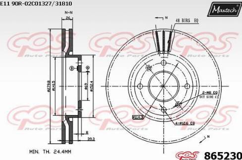 Maxtech 865230.0000 - Гальмівний диск avtolavka.club