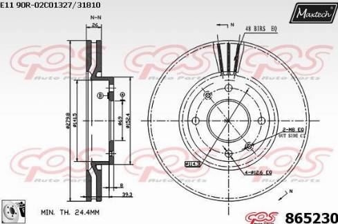 Maxtech 865230.0080 - Гальмівний диск avtolavka.club