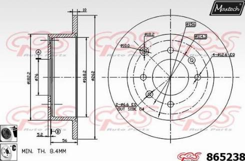 Maxtech 865238.6060 - Гальмівний диск avtolavka.club