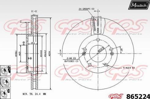 Maxtech 865224.6880 - Гальмівний диск avtolavka.club