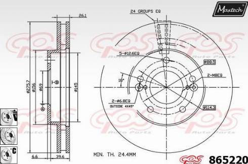 Maxtech 865220.6880 - Гальмівний диск avtolavka.club