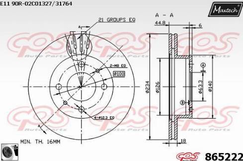 Maxtech 865222.0060 - Гальмівний диск avtolavka.club