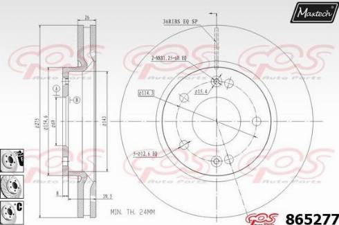 Maxtech 865277.6880 - Гальмівний диск avtolavka.club