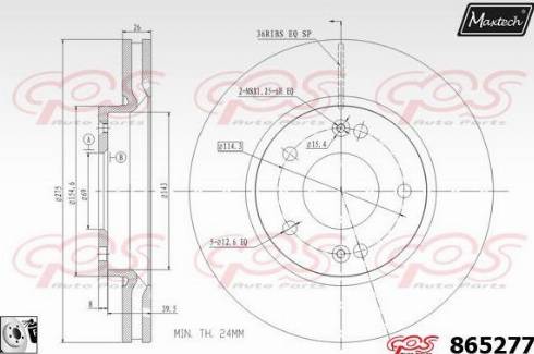 Maxtech 865277.0080 - Гальмівний диск avtolavka.club