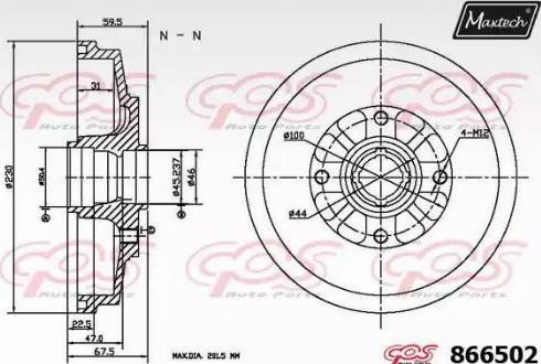 Maxtech 866502.0008 - Гальмівний барабан avtolavka.club