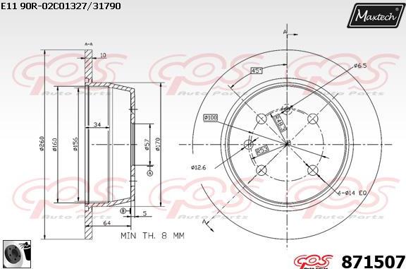 Maxtech 861096 - Гальмівний диск avtolavka.club