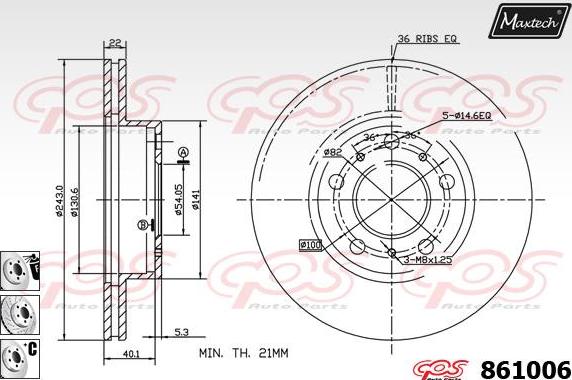 Maxtech 861099 - Гальмівний диск avtolavka.club