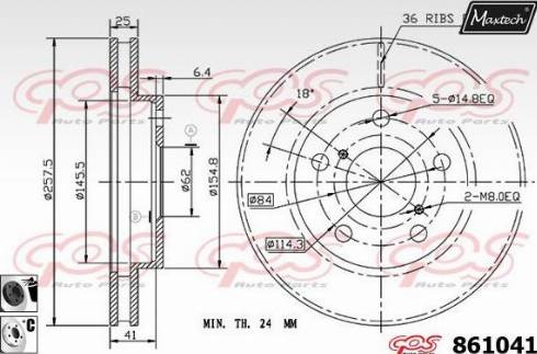 Maxtech 861041.6060 - Гальмівний диск avtolavka.club