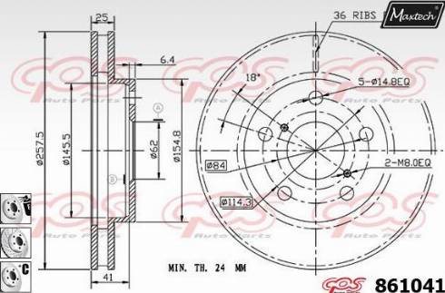 Maxtech 861041.6880 - Гальмівний диск avtolavka.club