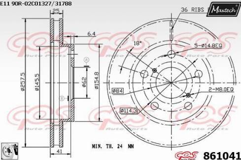 Maxtech 861041.0080 - Гальмівний диск avtolavka.club