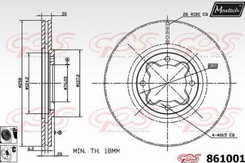 Maxtech 861001.6060 - Гальмівний диск avtolavka.club