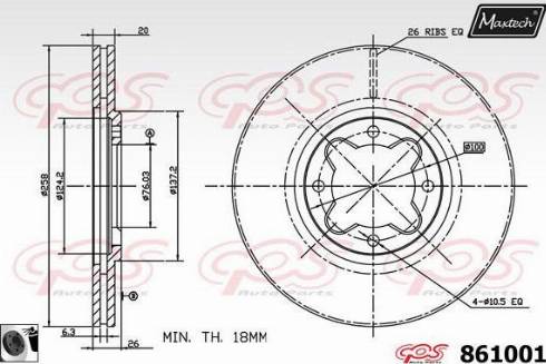 Maxtech 861001.0060 - Гальмівний диск avtolavka.club