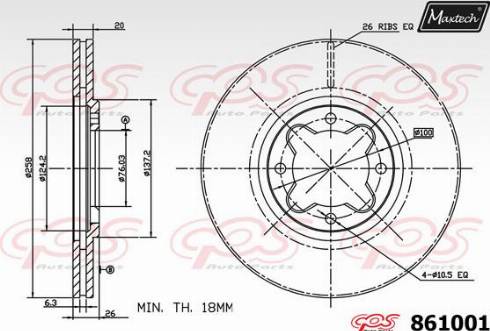 Maxtech 861001.0000 - Гальмівний диск avtolavka.club