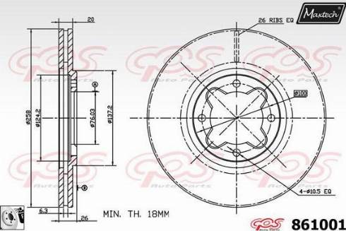 Maxtech 861001.0080 - Гальмівний диск avtolavka.club