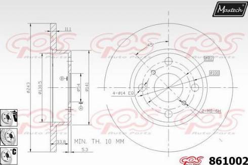 Maxtech 861002.6880 - Гальмівний диск avtolavka.club