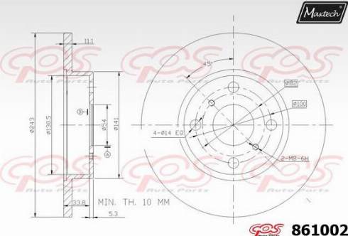 Maxtech 861002.0000 - Гальмівний диск avtolavka.club