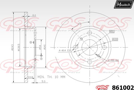 Maxtech 861002 - Гальмівний диск avtolavka.club