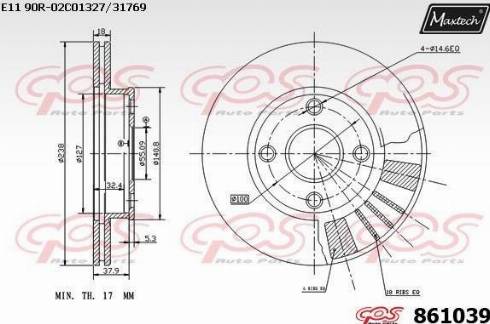 Maxtech 861039.0000 - Гальмівний диск avtolavka.club