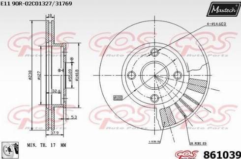 Maxtech 861039.0080 - Гальмівний диск avtolavka.club