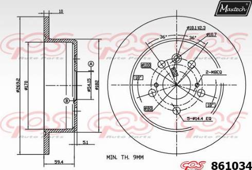 Maxtech 861034.0000 - Гальмівний диск avtolavka.club