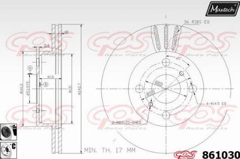 Maxtech 861030.6060 - Гальмівний диск avtolavka.club