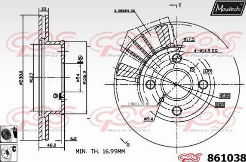 Maxtech 861038.6060 - Гальмівний диск avtolavka.club