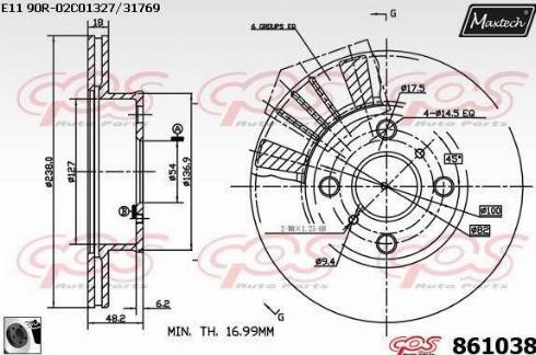 Maxtech 861038.0060 - Гальмівний диск avtolavka.club