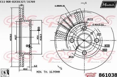 Maxtech 861038.0080 - Гальмівний диск avtolavka.club