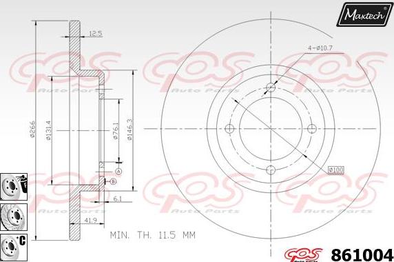 Maxtech 865236 - Гальмівний диск avtolavka.club