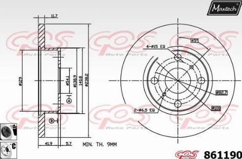 Maxtech 861190.6060 - Гальмівний диск avtolavka.club