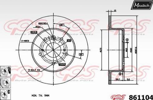 Maxtech 861104.6980 - Гальмівний диск avtolavka.club