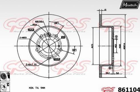 Maxtech 861104.6060 - Гальмівний диск avtolavka.club