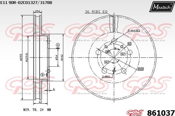 Maxtech 861104 - Гальмівний диск avtolavka.club