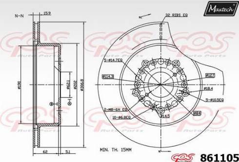 Maxtech 861105.0000 - Гальмівний диск avtolavka.club