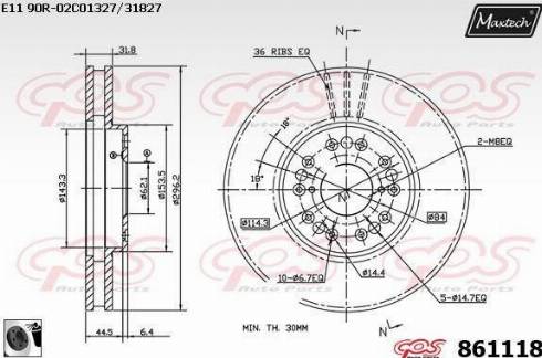 Maxtech 861118.0060 - Гальмівний диск avtolavka.club