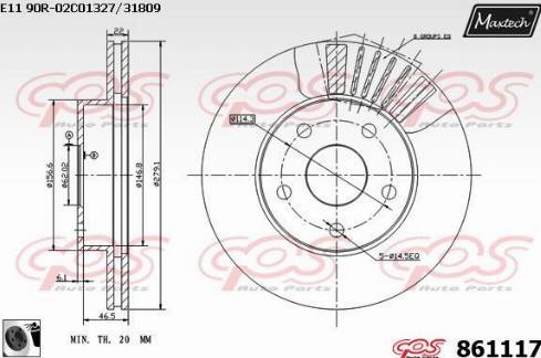 Maxtech 861117.0060 - Гальмівний диск avtolavka.club