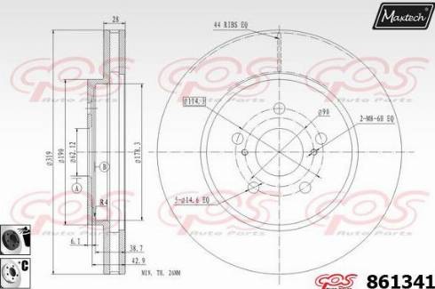 Maxtech 861341.6060 - Гальмівний диск avtolavka.club