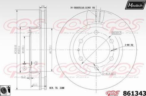 Maxtech 861343.0060 - Гальмівний диск avtolavka.club