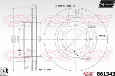 Maxtech 861343.0080 - Гальмівний диск avtolavka.club