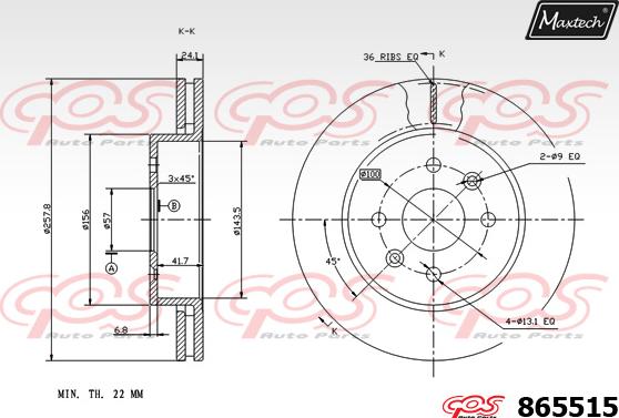 Maxtech 861343 - Гальмівний диск avtolavka.club