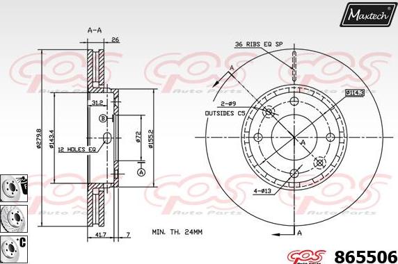 Maxtech 871114 - Гальмівний диск avtolavka.club