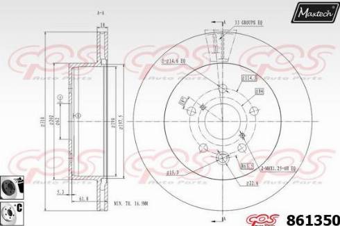 Maxtech 861350.6060 - Гальмівний диск avtolavka.club